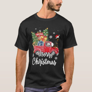 Funny Rottweiler Ride Red Truck Merry Christmas Pa T-Shirt