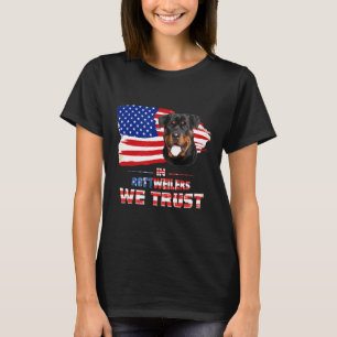 Funny Rottweiler Tee With Proud Of American Flag A