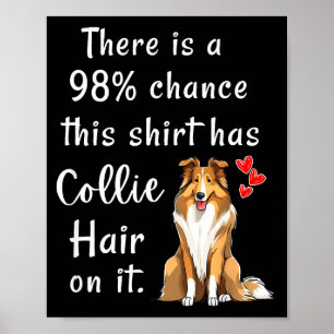 Funny Rough Collies 98% Chance Shirt Has Hair Roug Poster