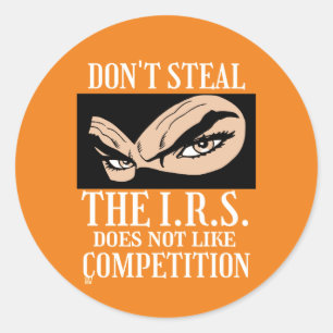 funny round sticker "DON'T STEAL... 2"
