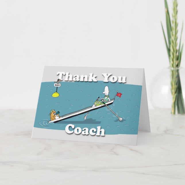 funny rowing card thank you coach (Front)