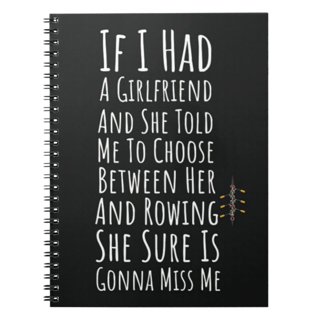Funny Rowing Gifts For Men Rower Crew Sports Notebook (Front)