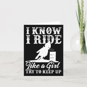 Funny Rrel Racing Gift For Women Girls Horse Racer Card
