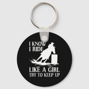 Funny Rrel Racing Gift For Women Girls Horse Racer Key Ring