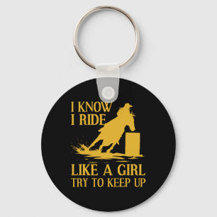 Funny Rrel Racing Gift For Women Girls Horse Racer Key Ring