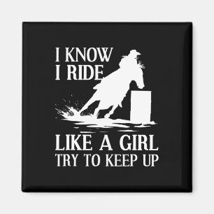 Funny Rrel Racing Gift For Women Girls Horse Racer Magnet