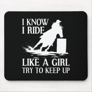 Funny Rrel Racing Gift For Women Girls Horse Racer Mouse Pad