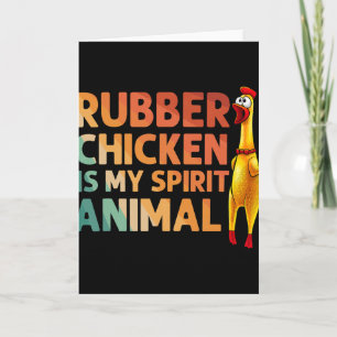 Funny Rubber Chicken Art For Men Women Kids Rubber Card