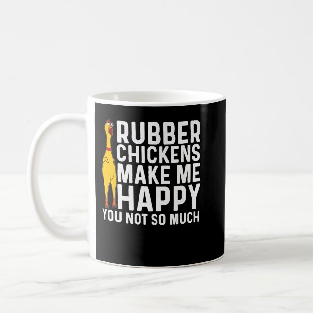 Funny Rubber Chicken Gift Men Women Rubber Chicken Coffee Mug (Left)