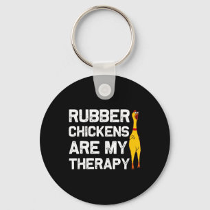 Funny Rubber Chicken Gift Men Women Rubber Chicken Key Ring