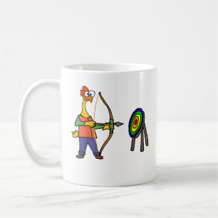 Funny Rubber Chicken Shooting Archery Baseball Coffee Mug