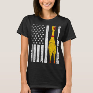 Funny Rubber Chicken Vintage American Us Flag Men T-Shirt