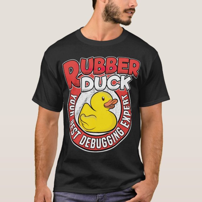 Funny Rubber Duck Debugging Service Coder labrador T-Shirt (Front)