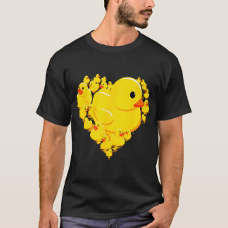 Funny Rubber Duck Hearts Quack Ducky Valentine'S D T-Shirt