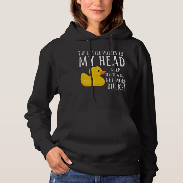 Funny Rubber Duck Little Voices in my Head Hoodie (Front)