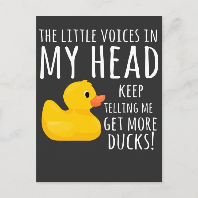 Funny Rubber Duck Little Voices in my Head Postcard (Front)