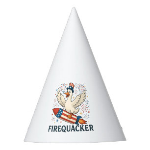Funny Rubber Duck USA Patriotic Firequacker 4th Party Hat