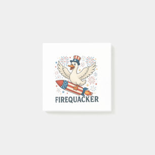 Funny Rubber Duck USA Patriotic Firequacker 4th Post-it Notes