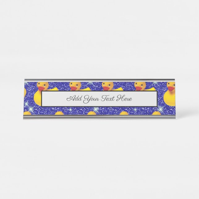 Funny Rubber Ducks Yellow Duckie Farm Animal Lover Desk Name Plate (Front)