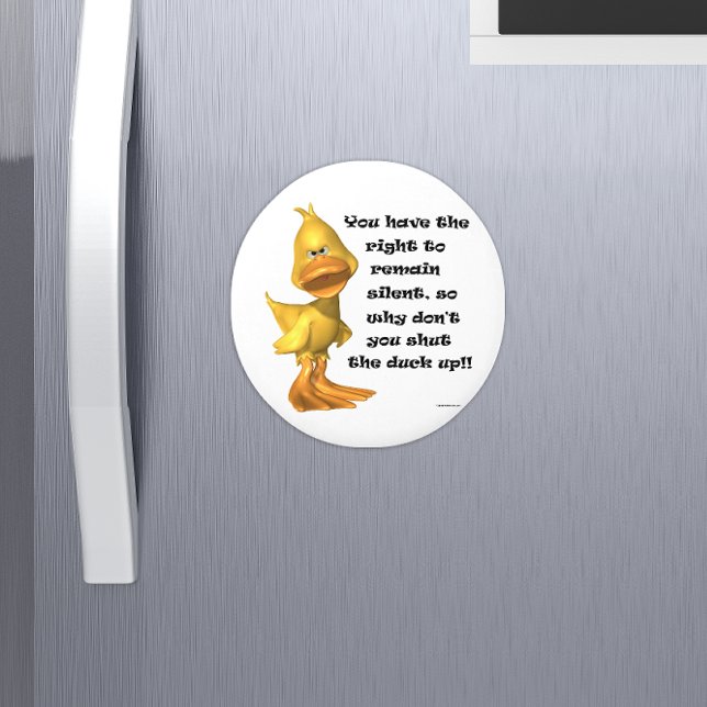 Funny Rude Cartoon Duck Fridge Magnet (Creator Uploaded)