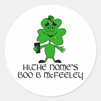 Funny rude Irish name Classic Round Sticker