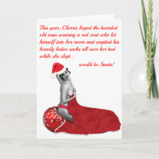 Funny Rude Risqué Humourous Pinup Christmas Card