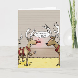 Funny Rudolf Energy Efficient Light Bulb Card