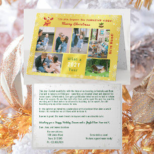 Funny Rudolph 7 Photos Collage We've Moved Golden Holiday Card