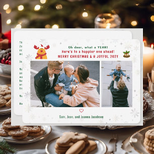 Funny Rudolph Oh Deer Merry Christmas Photos Cute Holiday Card