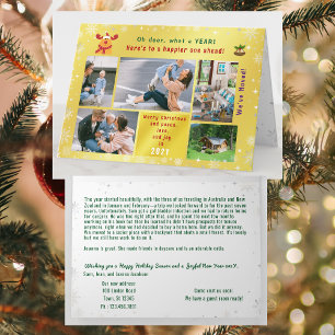 Funny Rudolph Oh Deer We've Moved 5 Photos Golden Card