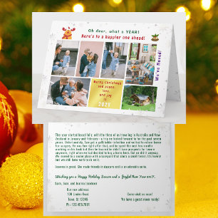 Funny Rudolph Oh Deer We've Moved 6 Photos Modern Card