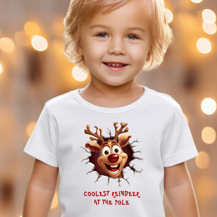Funny Rudolph Reindeer Christmas Name Text T-Shirt