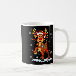 Funny Rudolph Reindeer Pjs Pajamas Christmas Men W Coffee Mug