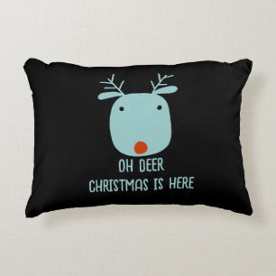 Funny Rudolph the Red-Nosed Reindeer Christmas  Decorative Cushion
