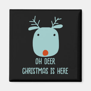 Funny Rudolph the Red-Nosed Reindeer Christmas Magnet