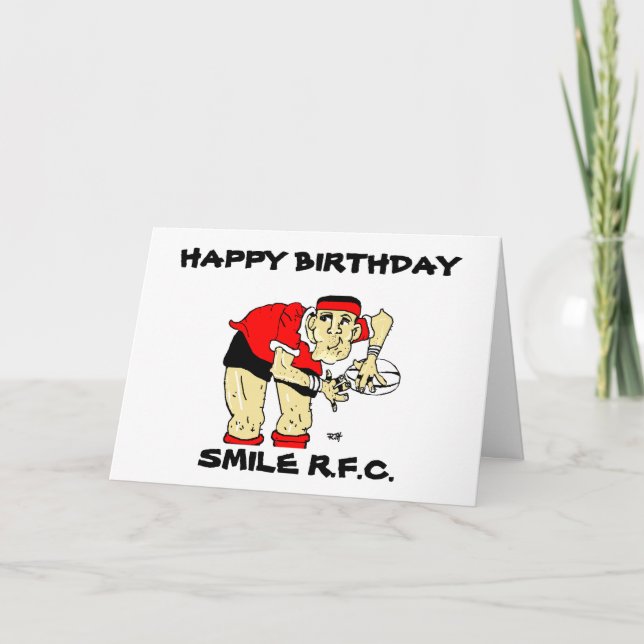 FUNNY RUGBY BIRTHDAY CARD (Front)