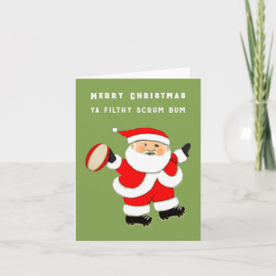 Funny Rugby Christmas Holiday Card