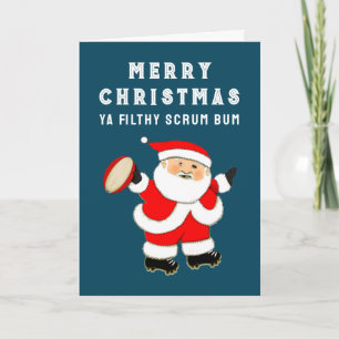 Funny Rugby Christmas Holiday Cards