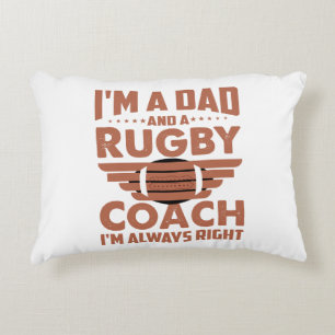 Funny Rugby Dad and Rugby Coach Decorative Cushion