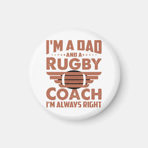 Funny Rugby Dad and Rugby Coach Magnet