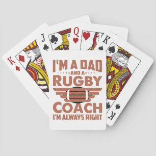 Funny Rugby Dad and Rugby Coach Playing Cards