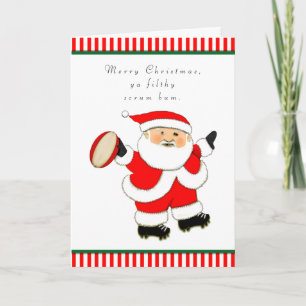 Funny Rugby Holiday Card