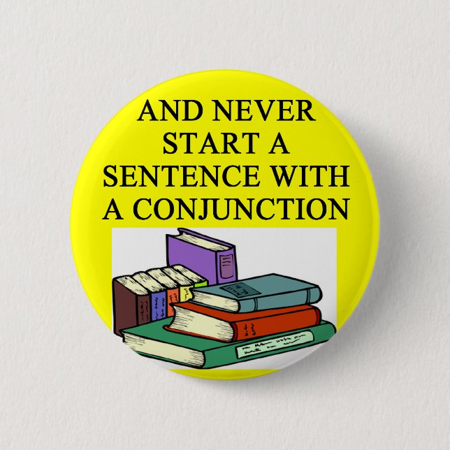 funny rules for writers 6 cm round badge (Front)