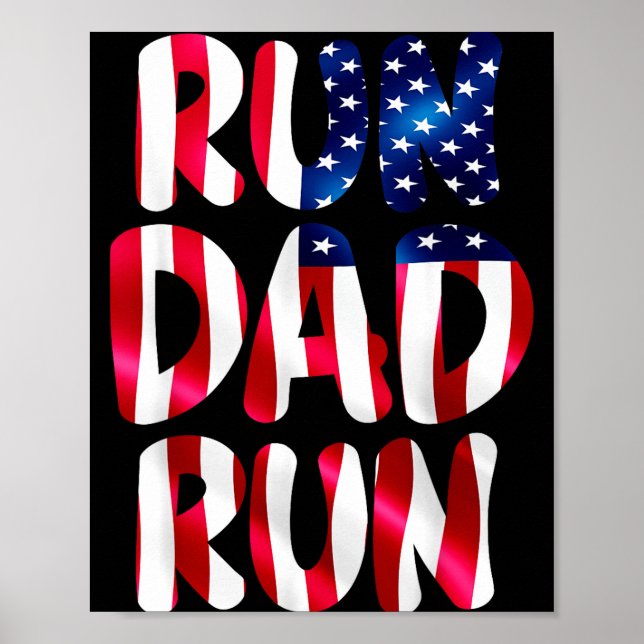 Funny run dad run marathon lover usa runner humour poster (Front)