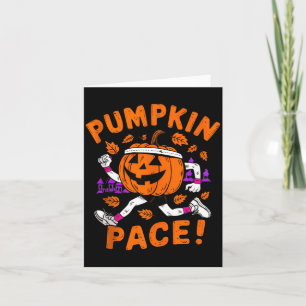 Funny Runner Costume Halloween Pumpkin Running Card