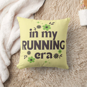 Funny Runner Gift, Marathon Motivational Decor Cushion