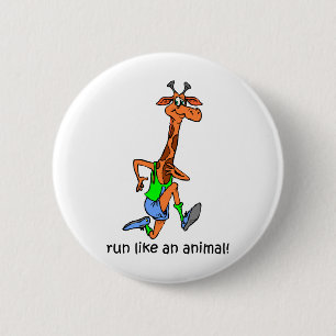Funny running 6 cm round badge