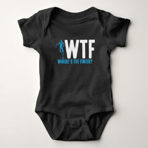 Funny Running and Marathon Quote triathlon sports Baby Bodysuit