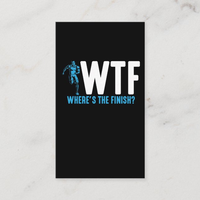 Funny Running and Marathon Quote triathlon sports Business Card (Front)