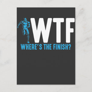 Funny Running and Marathon Quote triathlon sports Postcard